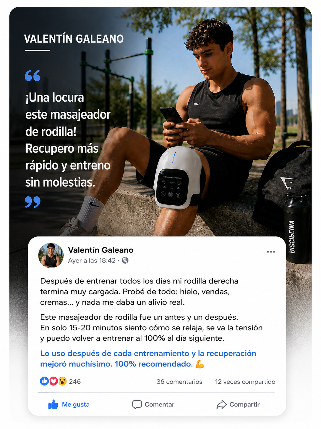 Masajeador de Rodillas Shift — Alivio Inmediato, Sin Cables